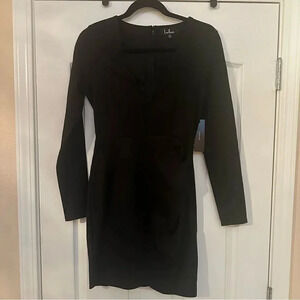 NWT- Lulus Black Zip Up Dress.‎ Size XS.